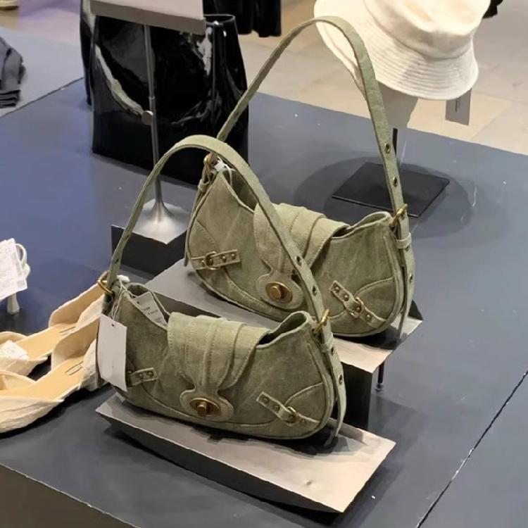 Women PU Shoulder Bag ll-matching Tote Bag Saddle Bag Korean Style Underarm Bag