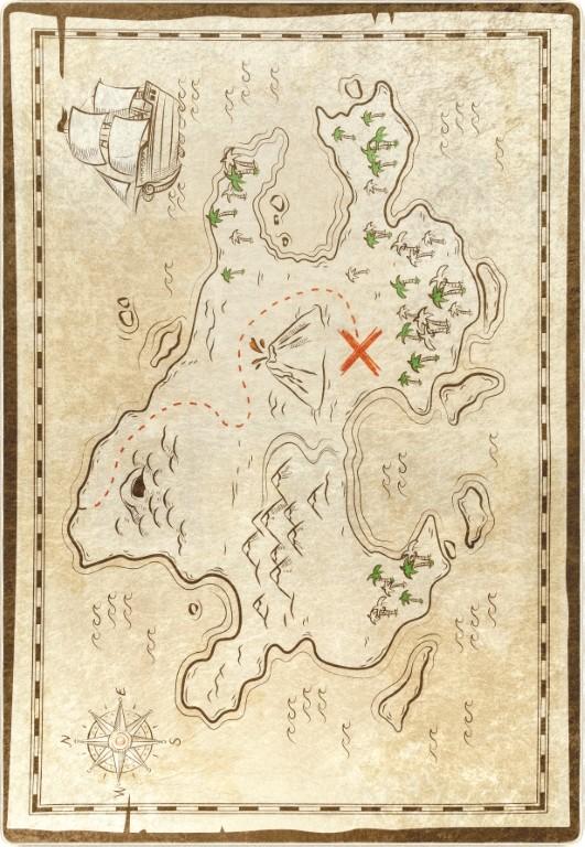 Children's Bedroom Rug 80x150 Cm Polyester Treasure Map