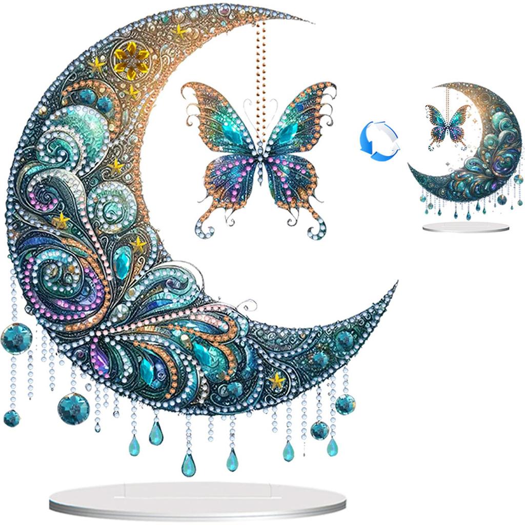Acrylic 2D Flat Print DIY Diamond Painting Desktop Ornaments Kit 5D Diamond Art Tabletop Decorations Bedroom Table Decoration