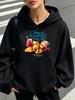 Bonjour Beautiful Croissant Prints Hoodies Womens Casual Fleece Warm Sweatshirt Basics Loose Pocket Pullover Winter Jogging Tops