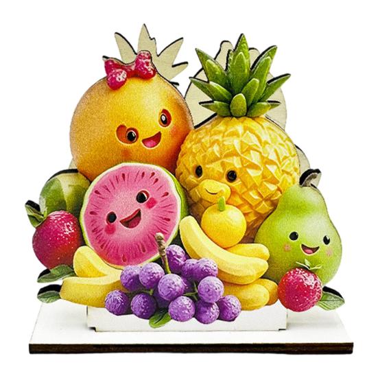 Wooden Napkin Holder, with High-Definition UV Printing Cartoon Design, Stable Base Napkin Dispenser for Kitchen Dining H