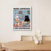 Coffee Cat Kitchen Canvas Wall Art More Espresso Less Depresso Black Cat Poster Print Wall Decor Cats Coffee Painting for Home Kitchen Dining Room