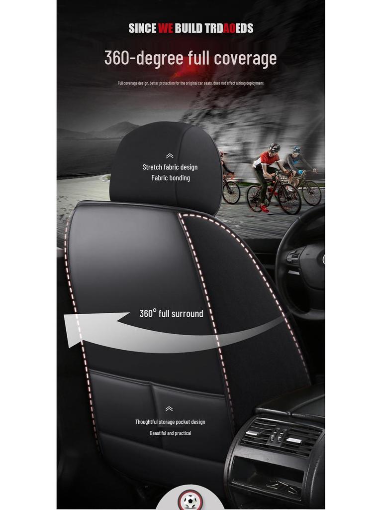 Leather Car Seat Cushion - All-Season Full Surround Cover for Sedans