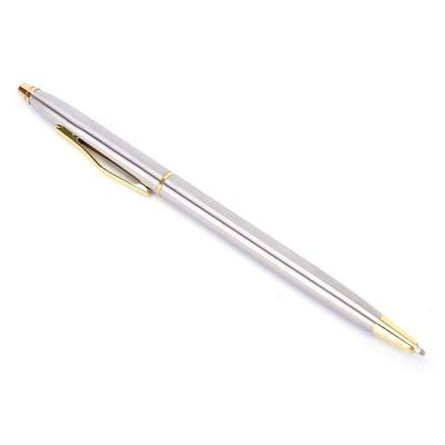 Bolígrafo giratorio de varilla de acero inoxidable, papelería, Bolígrafo de Metal, 1 ud.