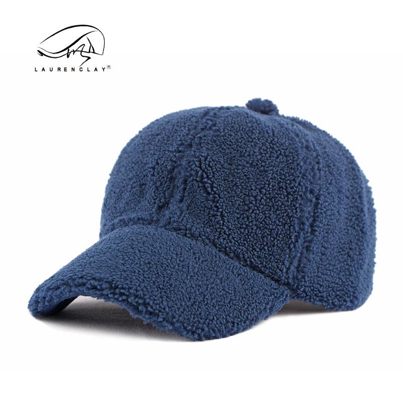 Sun hat children's winter lamb wool baseball cap simple retro light board solid color cap casual versatile