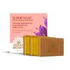 INDIAN SECRETS Kojic Acid & Saffron Detan Scrub Soap | Skin Brightening & Tan Removal Bathing Soap for Men & Women | Kojic Soap - Dark Spots, Pigm