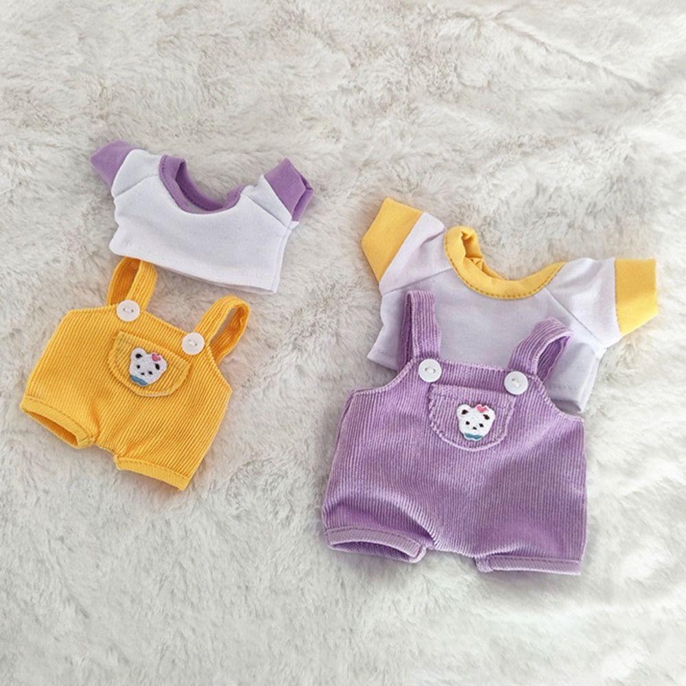 Wears Overalls 15cm/20cm Doll Trousers Fashion Cotton Pants T-shirt Clothes 20cm Doll Clothes