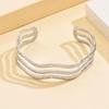Women's C-Shaped Geometric Open Bangle: Titanium Steel Bracelet with Simple Lines