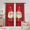 2pcs,2D plane printing Curtains Digital Printed Santa Claus_ Christmas Tree Versatile Durable Polyester (without rod)