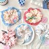 1Pc Girl Head Rope Bow Lace Hair Tie Large Intestine Hair Ring Women Scrunchies Korean Style Headwear Hair Rope