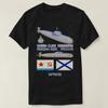 Vintage Soviet Russian Naval Flag Sierra Class Submarine Diagrams TShirt 100 Cotton ONeck Short Sleeve Casual Mens Tshirt
