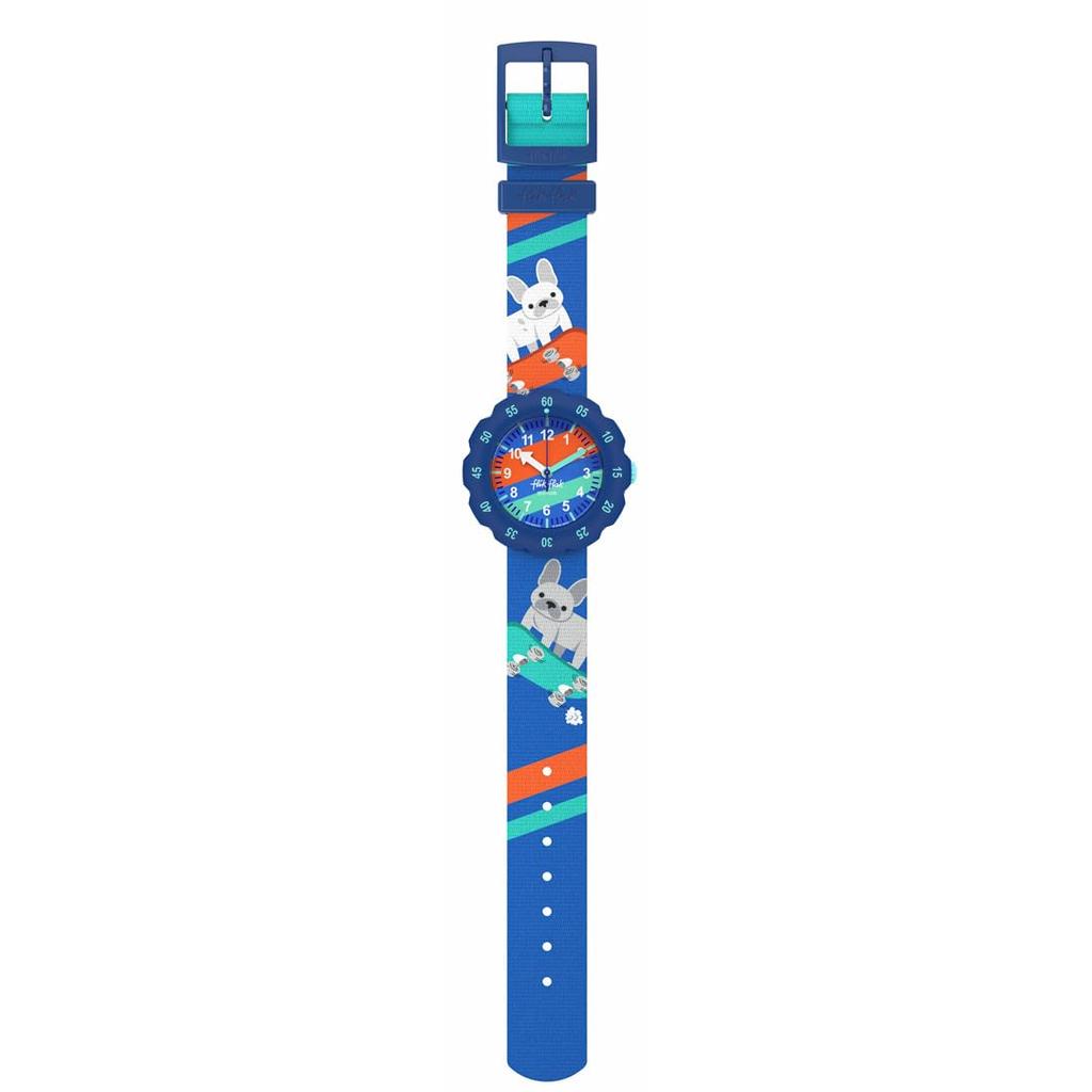 Swatch Flik Flak Skating Frenchie Watch FPSP075 Boys' Blue