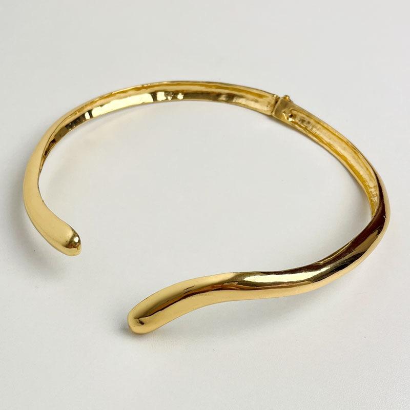 Tooxika Minimalist Niche Cold Wind Metal Glossy Water Drop Open Collar Fashion Personality Collar Necklace