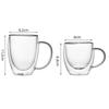 233ml/320ml Premium Kaffeetasse mit Henkel Hitzebeständig Doppelwandiger Boden Glas Latte Macchiato Tasse Haushalts Trinkgläser
