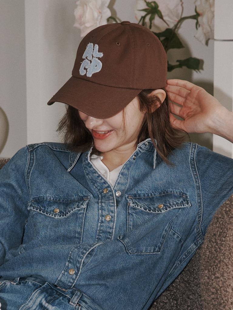 Olinkeompeulliteu [Unisex] Alcp Applique Washed Ball Cap (Brown)