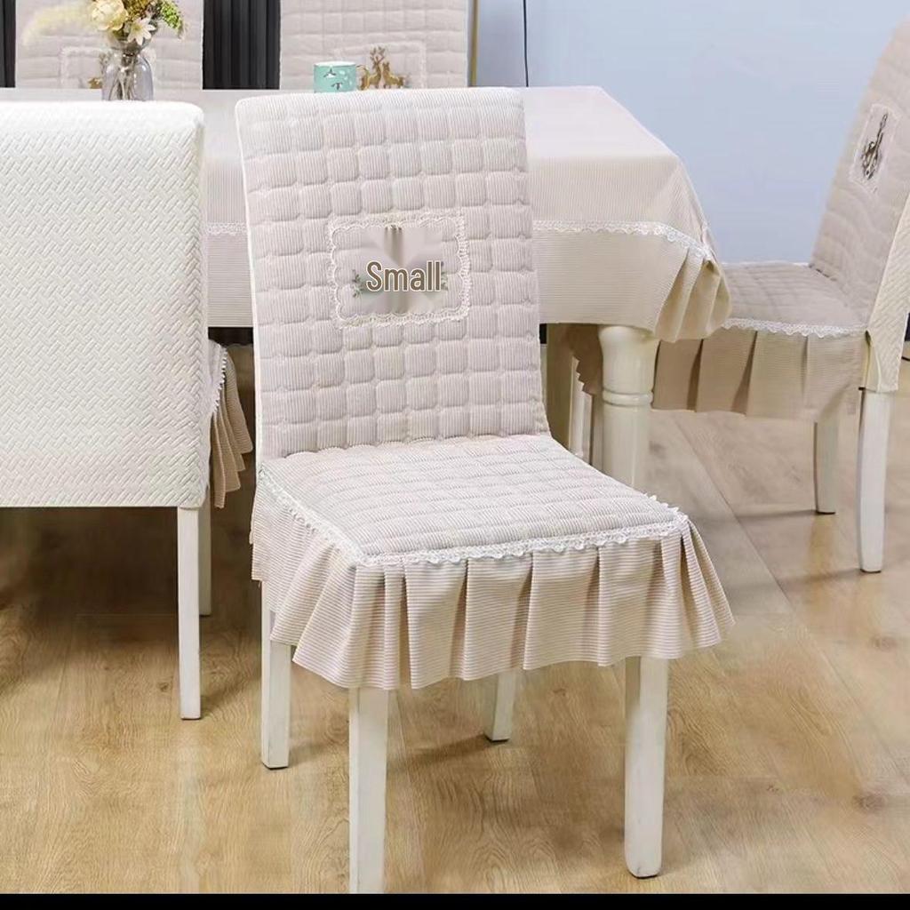 All-Season Dining Chair Cover with Built-In Backrest Pad and Cotton Padding