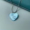 Cute Cat Pattern Heart-shaped Pendant Necklace, Cute Animal Jewelry, Birthday Party Graduation Gift Christmas Halloween Gift For Girls