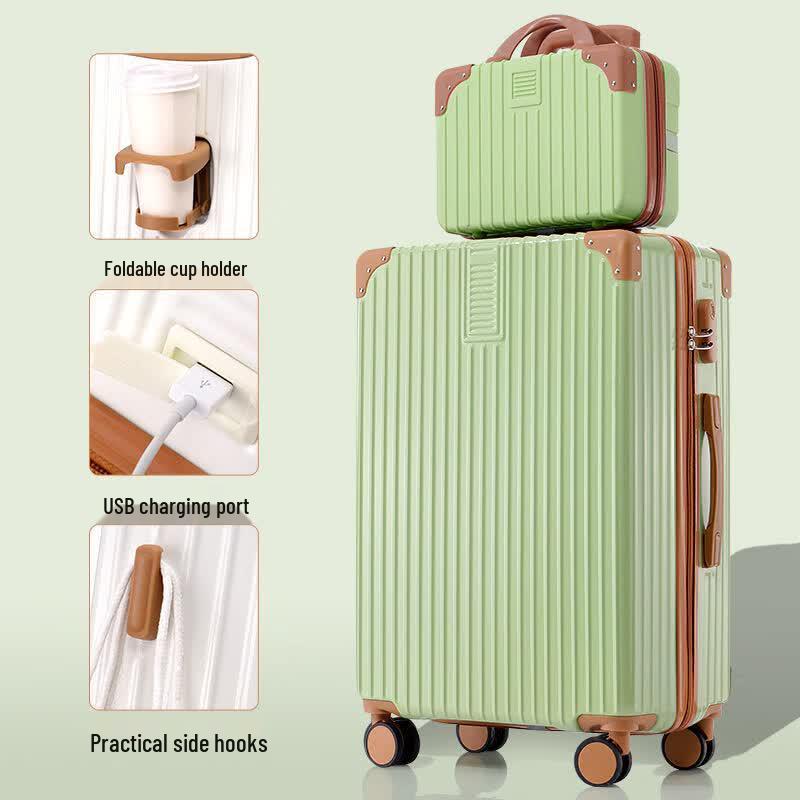HANDUNYOU Aluminum Frame Travel Luggage 22 inch