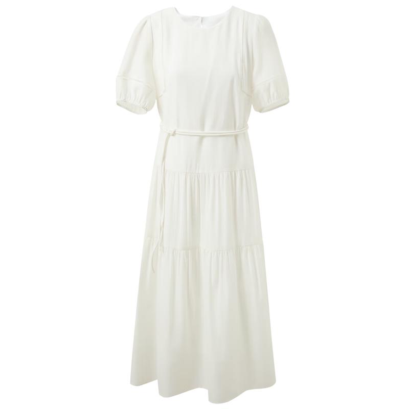 Sancai Acetate A-Line Round Neck Long Dress XL