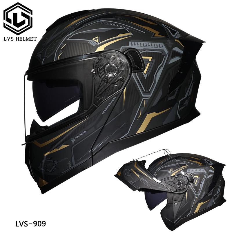 Motorcycle helmet, men's and women's all season universal flip face helmet, double mirror semi full coverage motorcycle, persona