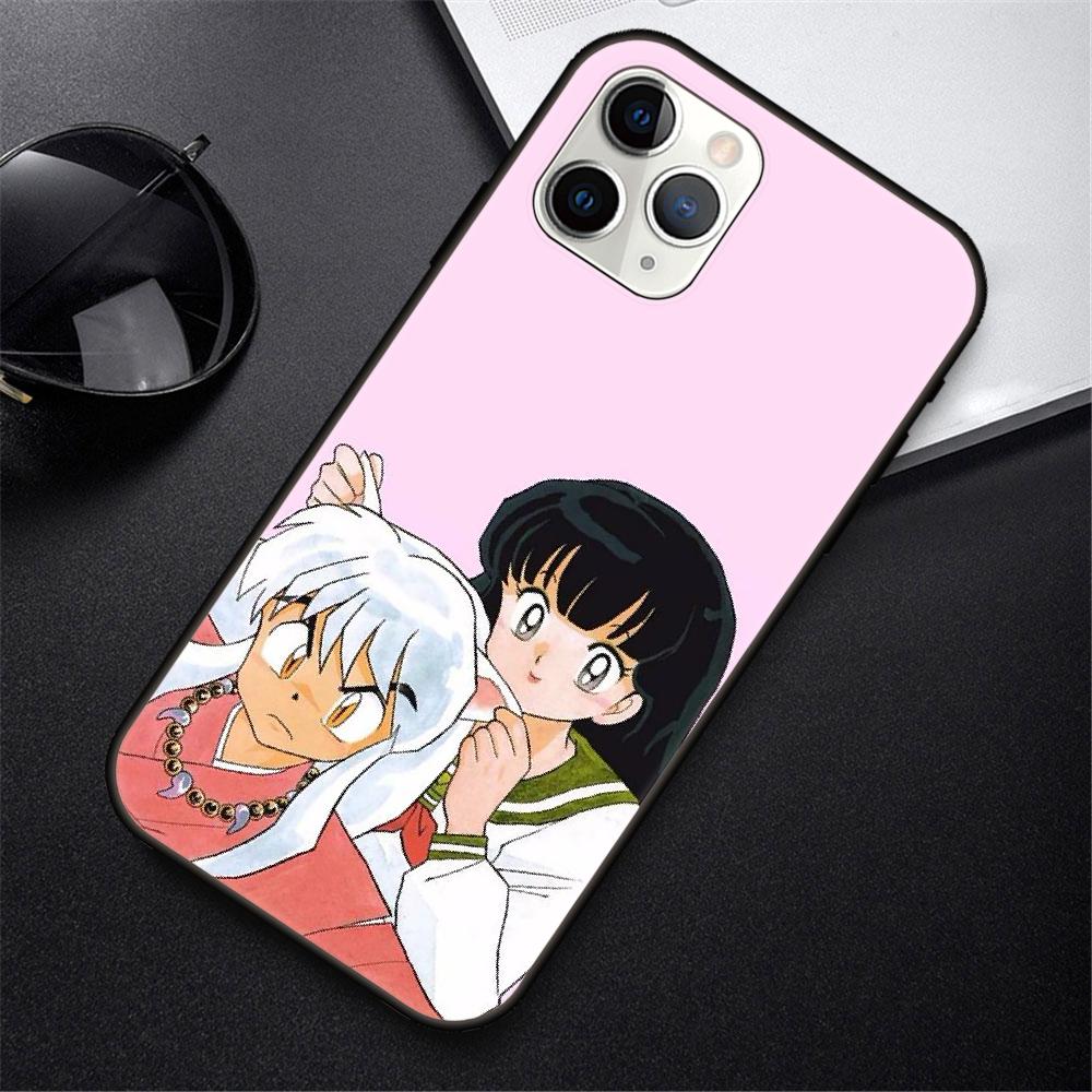 Phone Case For IPhone 12 Mini 11 Pro XR X MAX SE XS 5 6 S 7 8 E Plus 13 Black Cover Funda Fashion Waterproof Tpu Bumper Inuyasha