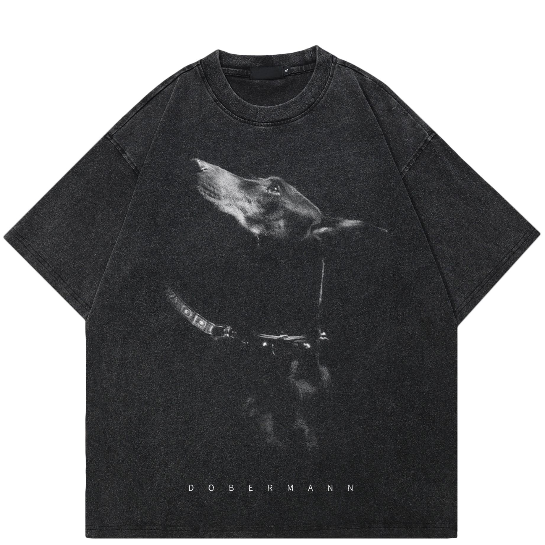 

Уличная футболка унисекс с рисунком добермана, черная хлопковая футболка, топы унисекс, футболки, летняя футболка с короткими рукавами XXL чёрный