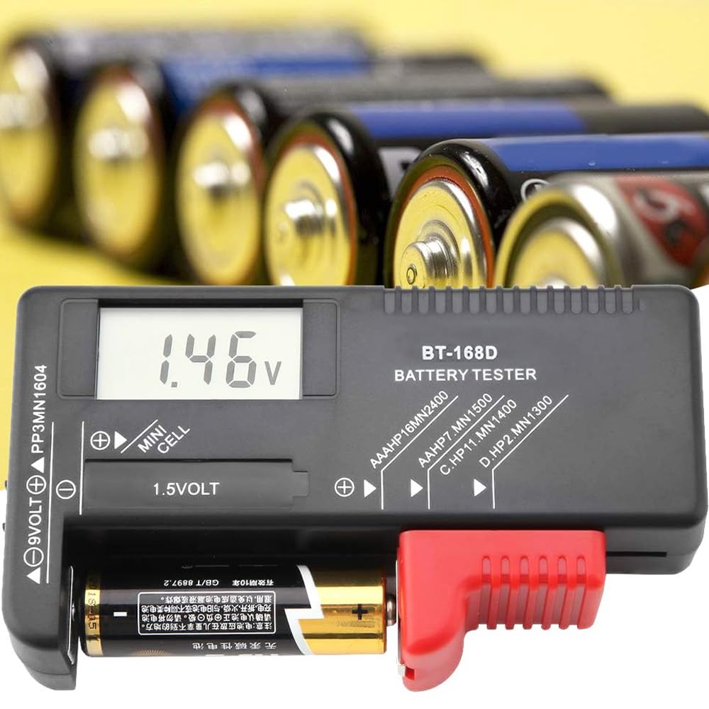 Digitaler Batterie-Volt-Tester, Universeller Digitaler LCD AA/AAA/C/D/9V/1,5V Knopfzellen-Batterie-Volt-Tester BT-168D Elektrischer Test