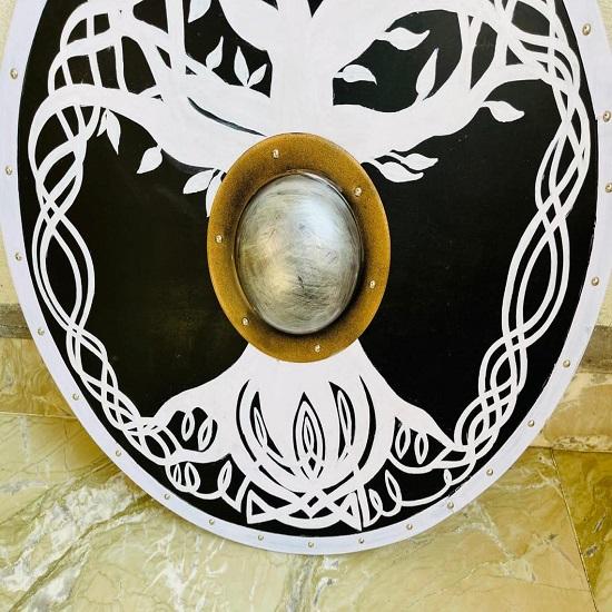 Viking Shield Yggdrasil Norse Tree of Life Wooden Shield Medieval Battleworn Viking Warrior Shield Valhalla Shield