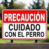 Spanish 'Beware of Dog' Sign – Precaución Cuidado Con El Perro Bite | Rustic Warning Decor