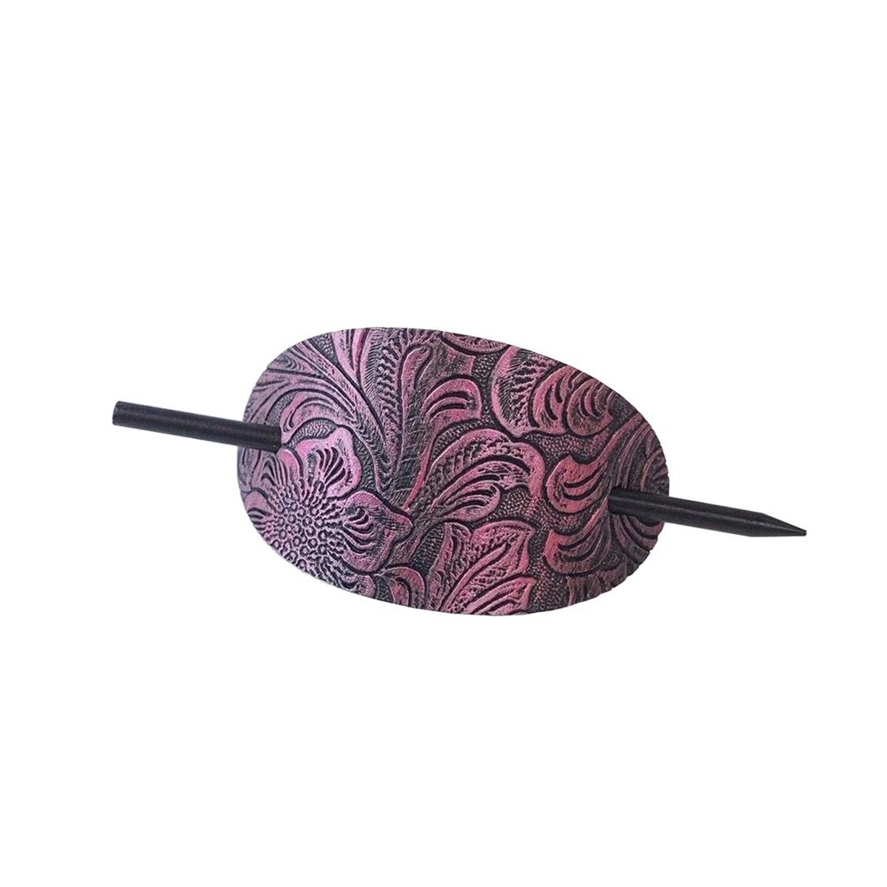 

1pc Faux Leather Stick Hair Slide Oval Shape Ponytail Holders Hair Pins Hair Tie Hair Barrette Hair Sticks