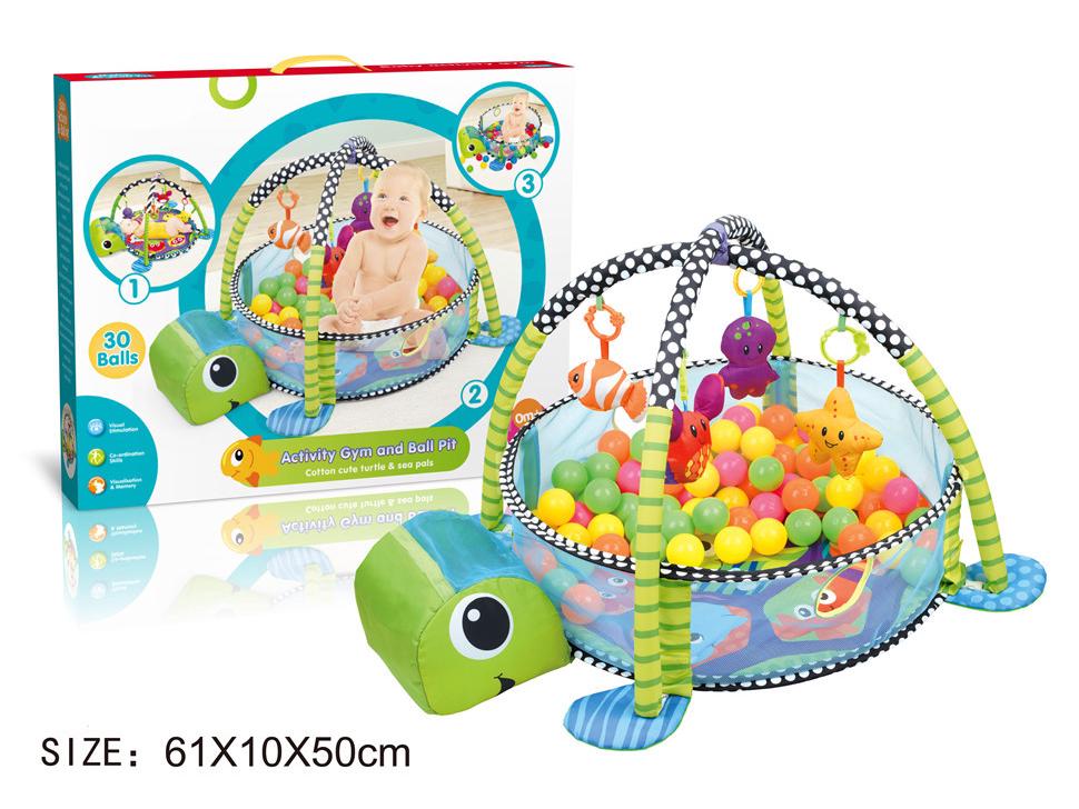Multifunctional Baby Ocean Ball Play Mat with Gym Rack and Fence