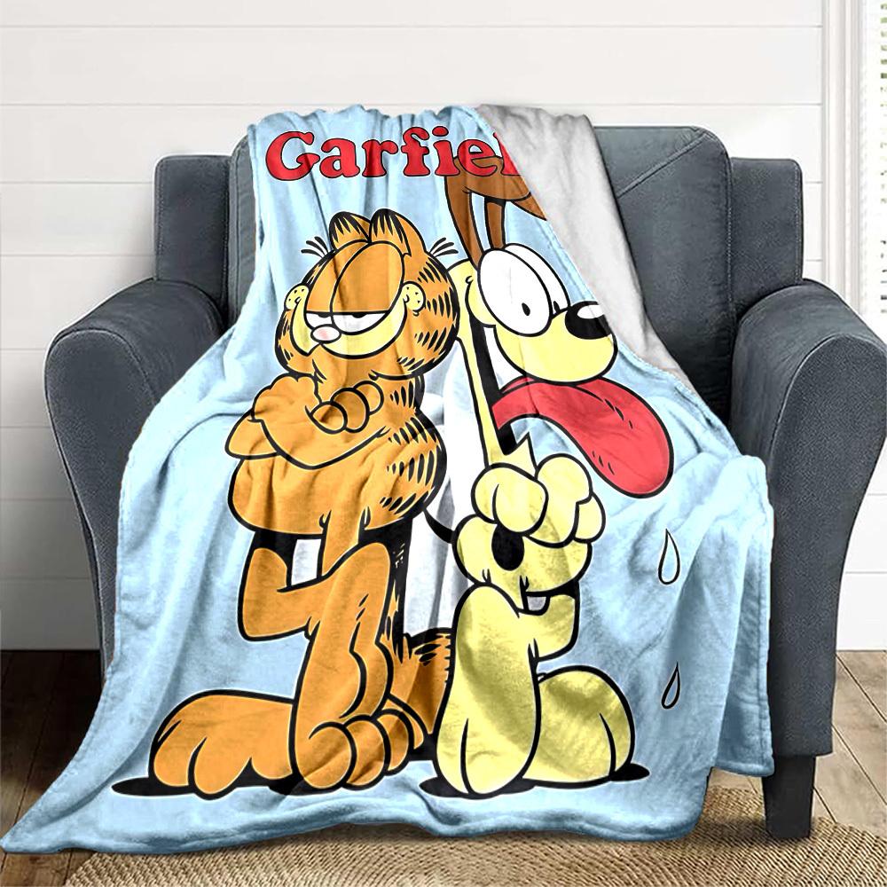 1ks flanelová deka Garfield Pes, měkká, šetrná k pokožce, s digitálním potiskem, různé velikosti k dispozici pro rodinu, přátele, narozeniny