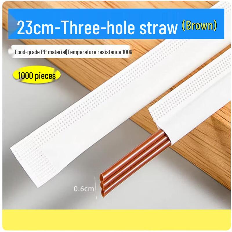 Sheng Bi Lai Disposable Three-Hole Slanted Flat Straws