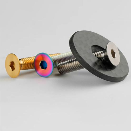 28.6/31.8MM Bicycle Headset Top Cap with Bolt Carbon Fiber MTB Mountain Road Bike Front Fork Stem Top Cover Bike Accessories