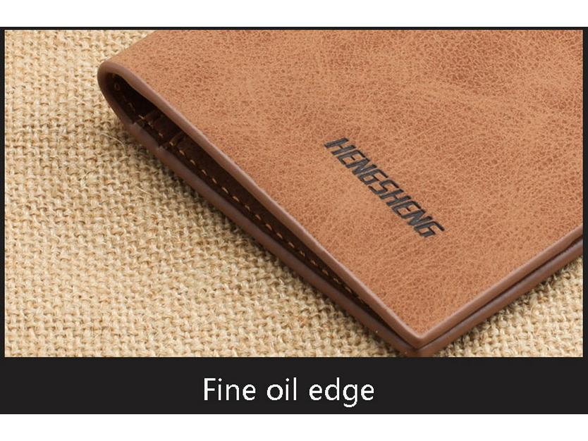 Hengsheng Men's Vintage Long Thin Matte Leather Wallet