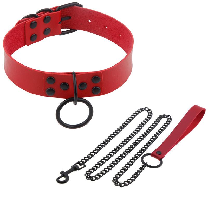Bdsm Sex Collar Bondage Necklace Slave Leash Steel Chain Rivet Choker Dog Chain Punish Neck Collars Sex Toys For Woman Man