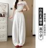 Womens White Quick-Dry Wide Leg Cargo Pants Loose Fit High Waist 2026 Lightweight Breathable Workwear Style