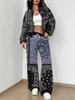 Splicing Autumn And Winter New European And American Women'S Clothing Retro Pattern Printing Suit Women