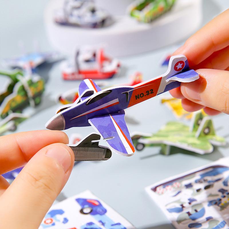 30Pcs 3D Tank Plane Paper Diy Puzzle Children'S Toy Boy Birthday Party Gift School Reward Gift Pack Pinata Filler Children