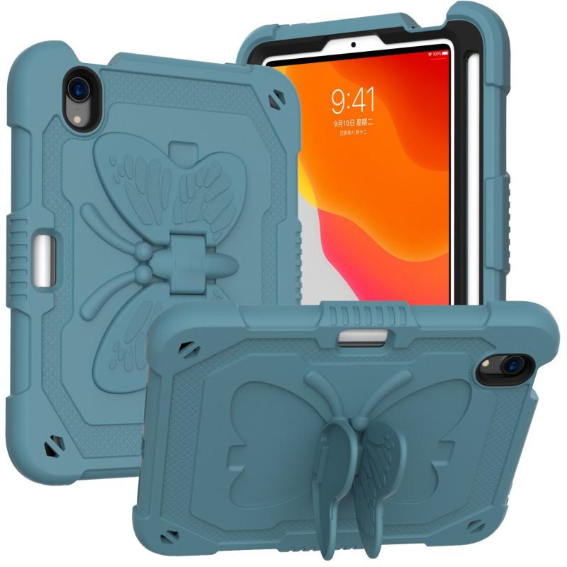 Butterfly Design Silicone Case With Adjustable Stand IPad Mini 6 Kids Learning Anti-Slip Shockproof Cover
