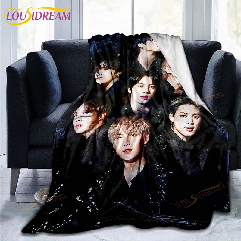 

Kpop Bangtan Boys Bts Плед для дивана Покривало на ковдру Подорожня постільна білизна Розпродаж Плед Фланелевий Плед Покривало на ліжко 150x180cm