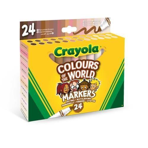 Crayola - colours of the world - lot de 24 feutres pointe maxi, assort