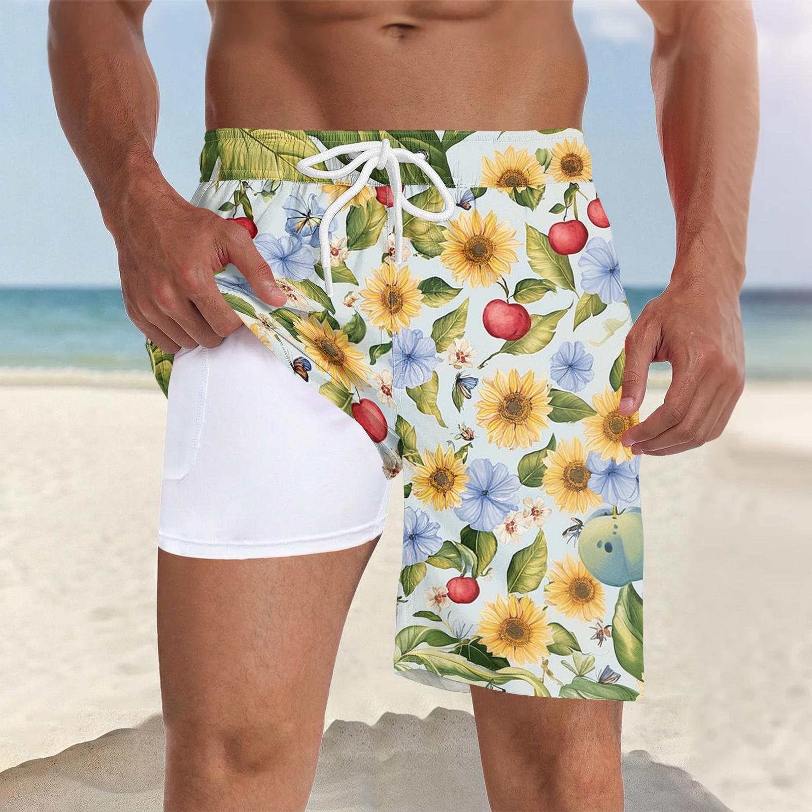 

Men s Swim Quick-dry Beach Casual Swimming Trunks (With Pockets) XXL