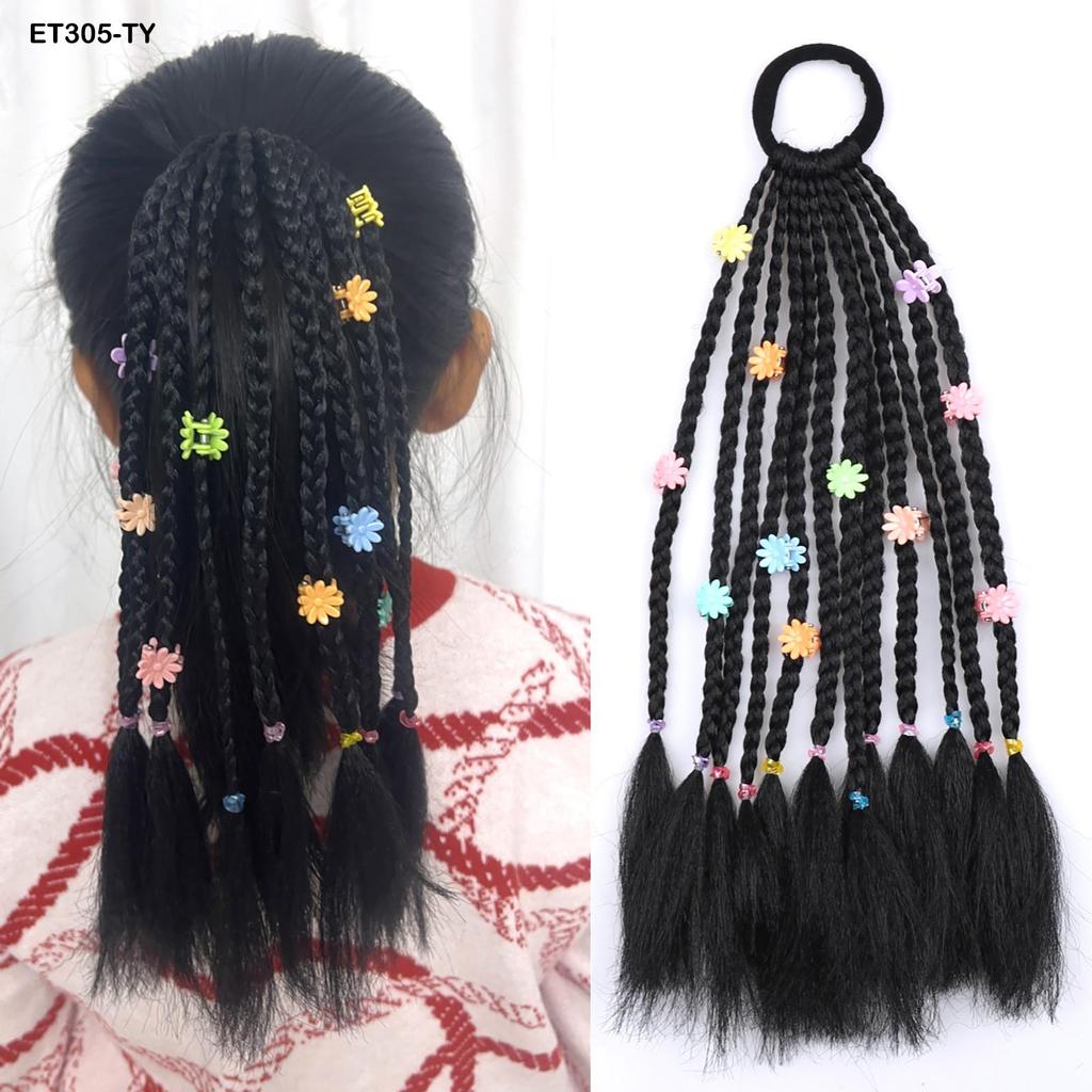 Synthetic 12braids Braided Ponytail Hair Extension For Women/Kids Hair Braids Extensions Hairpieces Ponytails