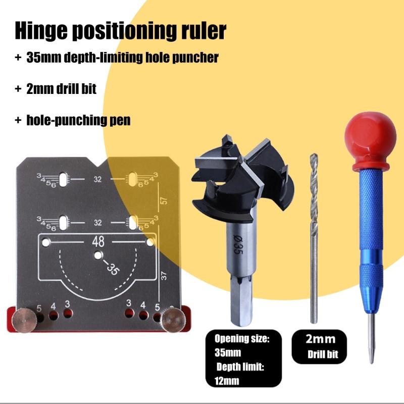 35mm Hinge Hole Template Jig Woodworking Concealed Hinge Jig Kits Drill Guide Locator Tool For Woodworking Enduring