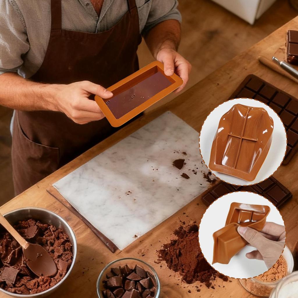Chocolate Bar Molds Silicone Bars Break Apart Wax Melt Mould Easy Release Rectangle Durable Candy Making Tools Handmade Gift