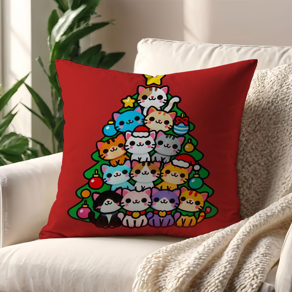Christmas Cartoon Cat Cushion Cover Best Home Office Coffee Pillow Sofa Printing Decoration Room Shop Car Nordic Simplicity Hit