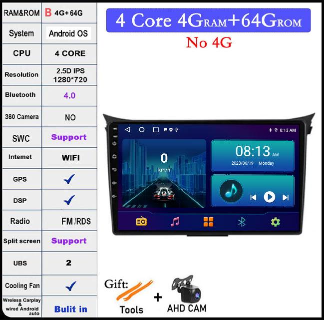 QLED DSP Android 14 For Hyundai I30 Elantra GT 2012 2013 2014 2015 2016 Car Auto Radio Multimedia Video Player Navigation