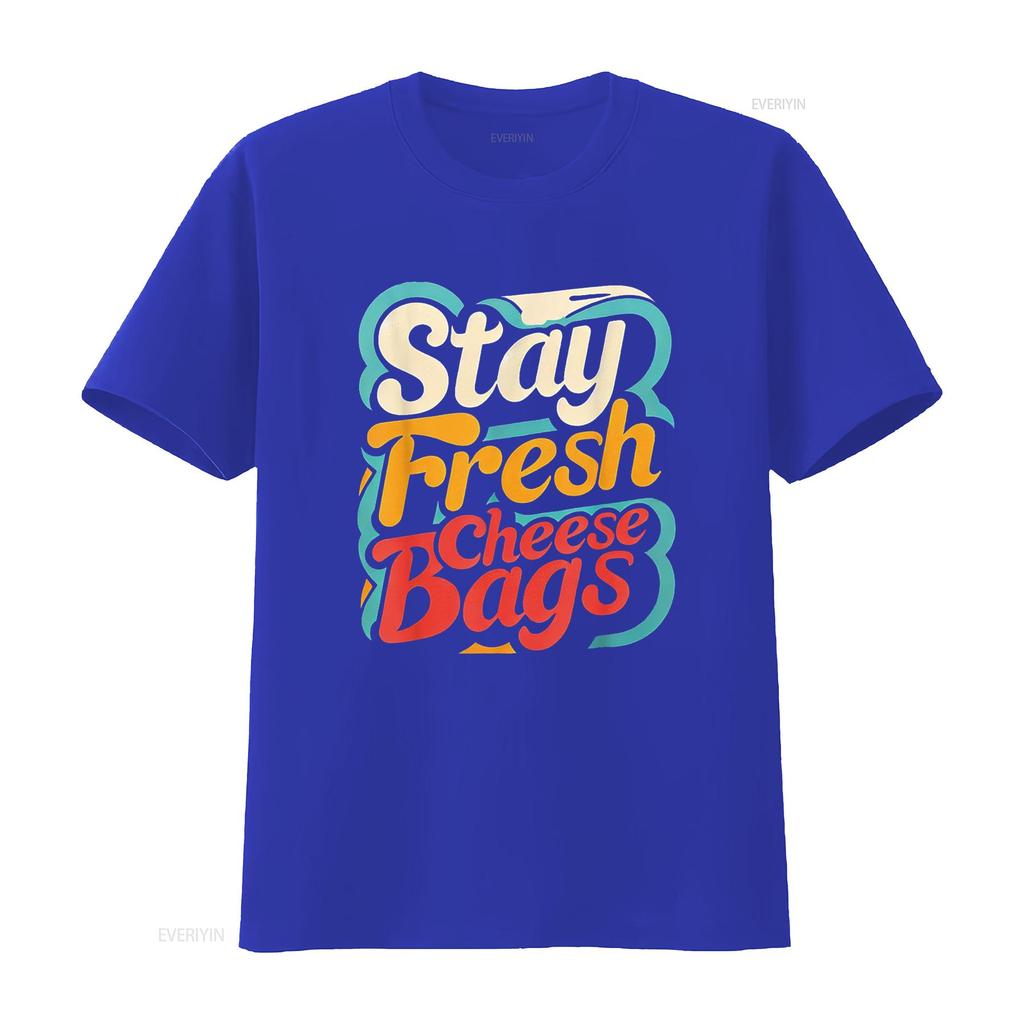 Stay Fresh Cheese Bags T Shirt vintage Washed homme Casual Stylish Unisex fashion Comfortable Soft Slightly designer clothes