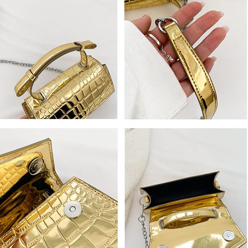 Women's Shoulder Bag Bright Alligator Small Hard Leather Women's Crossbody Bag Shopping